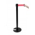 FixtureDisplays® Crowd Control Stanchion Queue Barrier Post Red Strap 10' Retract Nesting Base 12004-3-2PK